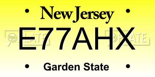 E77AHX New Jersey License Plate