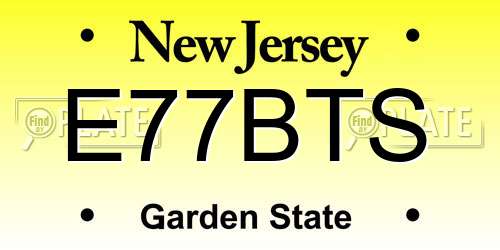 E77BTS New Jersey License Plate