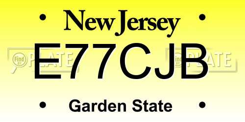 E77CJB New Jersey License Plate