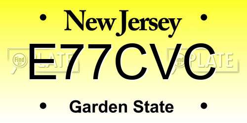 E77CVC New Jersey License Plate