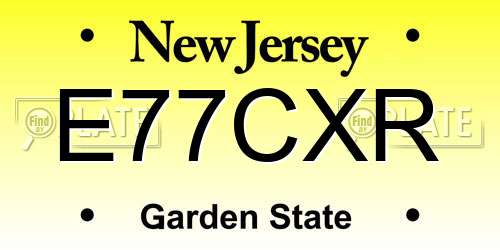 E77CXR New Jersey License Plate