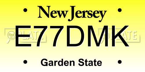 E77DMK New Jersey License Plate