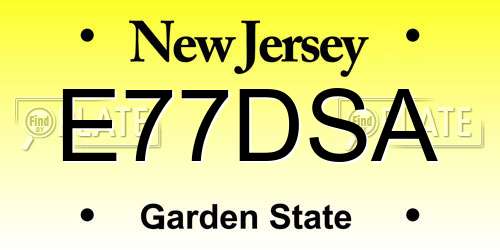 E77DSA New Jersey License Plate