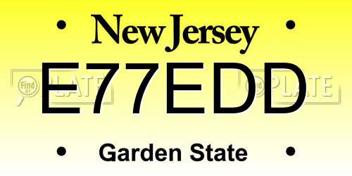 E77EDD New Jersey License Plate