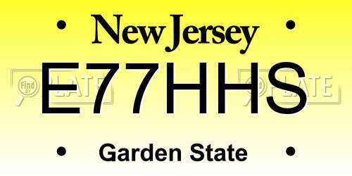 E77HHS New Jersey License Plate