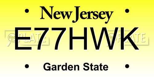 E77HWK New Jersey License Plate