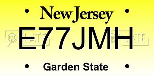 E77JMH New Jersey License Plate