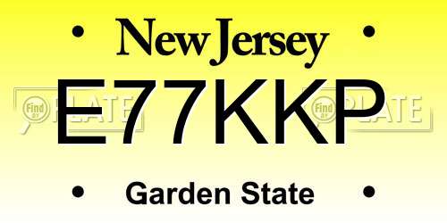 E77KKP New Jersey License Plate