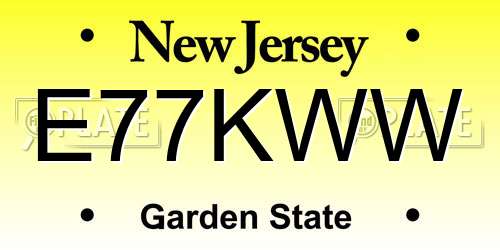 E77KWW New Jersey License Plate