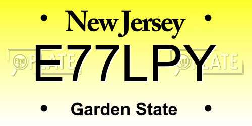 E77LPY New Jersey License Plate