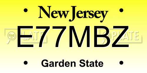 E77MBZ New Jersey License Plate