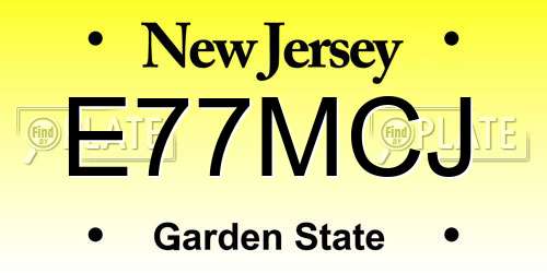 E77MCJ New Jersey License Plate