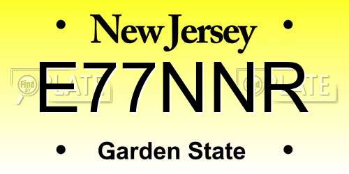 E77NNR New Jersey License Plate