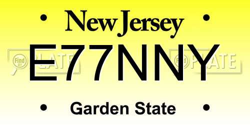E77NNY New Jersey License Plate