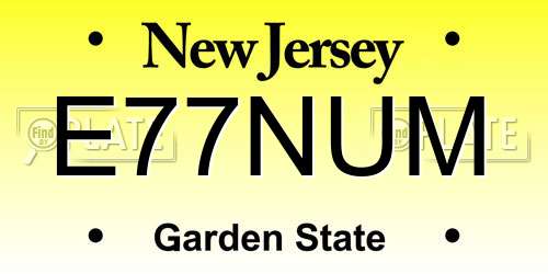 E77NUM New Jersey License Plate