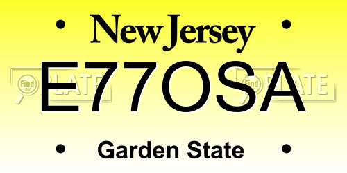 E77OSA New Jersey License Plate