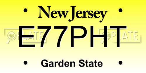 E77PHT New Jersey License Plate