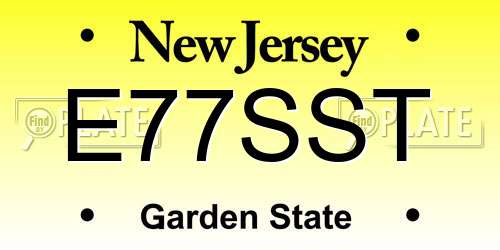 E77SST New Jersey License Plate