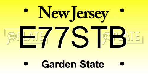 E77STB New Jersey License Plate