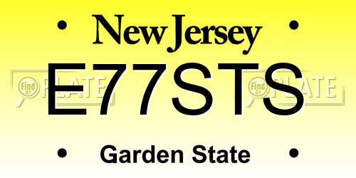 E77STS New Jersey License Plate