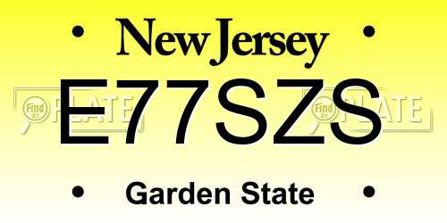 E77SZS New Jersey License Plate