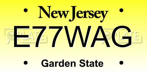 E77WAG New Jersey License Plate