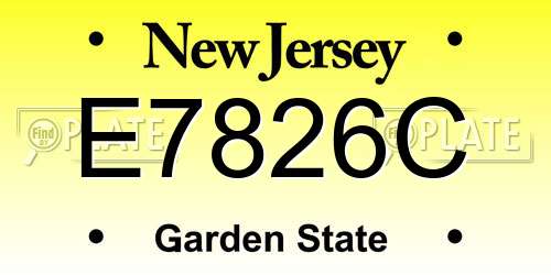 E7826C New Jersey License Plate