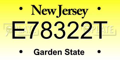 E78322T New Jersey License Plate