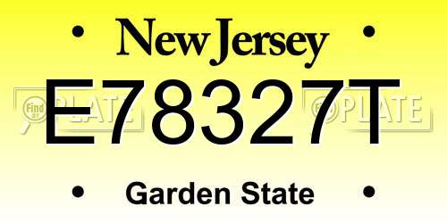 E78327T New Jersey License Plate