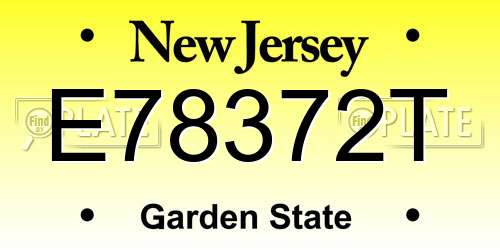 E78372T New Jersey License Plate