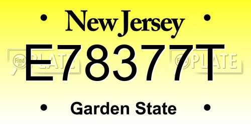 E78377T New Jersey License Plate