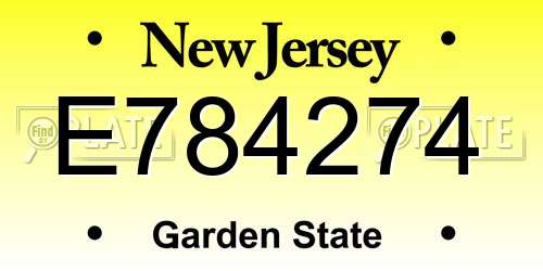 E784274 New Jersey License Plate