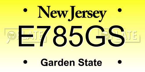 E785GS New Jersey License Plate