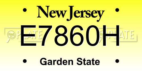 E7860H New Jersey License Plate