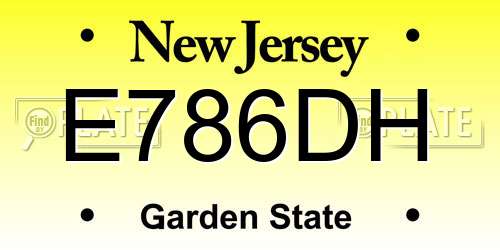 E786DH New Jersey License Plate