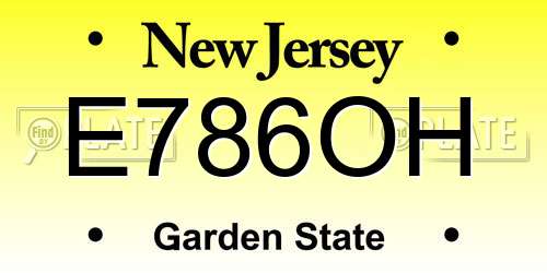 E786OH New Jersey License Plate