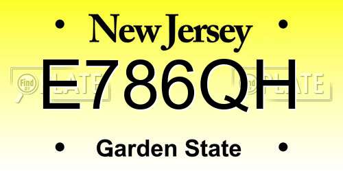 E786QH New Jersey License Plate