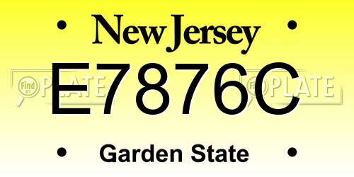 E7876C New Jersey License Plate