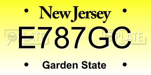 E787GC New Jersey License Plate