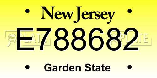 E788682 New Jersey License Plate