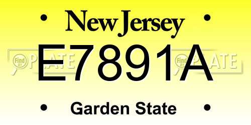 E7891A New Jersey License Plate