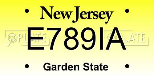 E789IA New Jersey License Plate