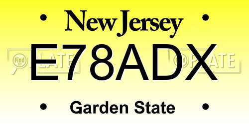 E78ADX New Jersey License Plate