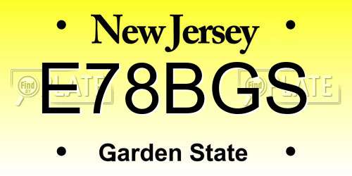E78BGS New Jersey License Plate