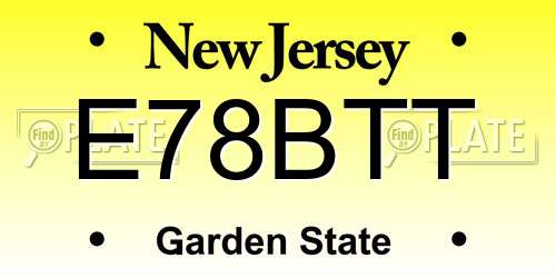 E78BTT New Jersey License Plate