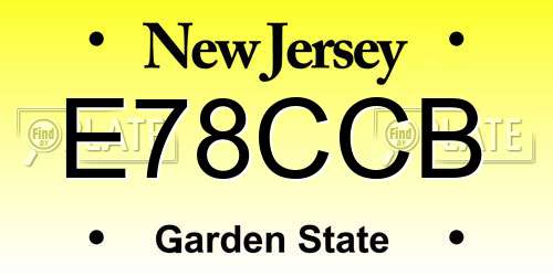 E78CCB New Jersey License Plate