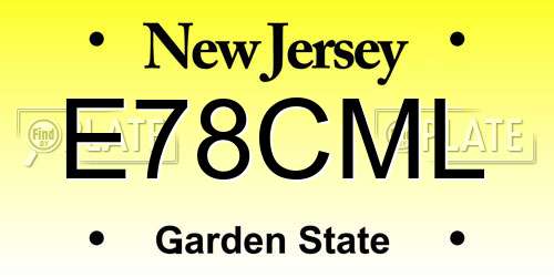 E78CML New Jersey License Plate