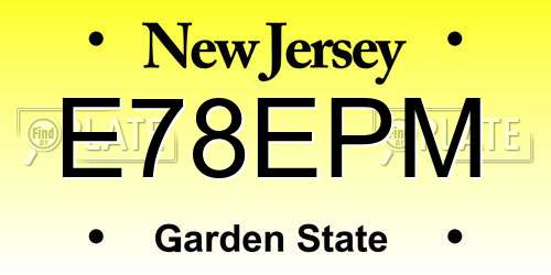 E78EPM New Jersey License Plate