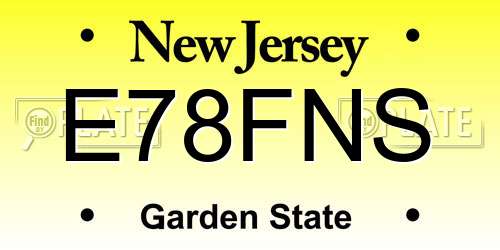 E78FNS New Jersey License Plate