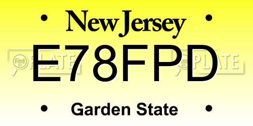 E78FPD New Jersey License Plate